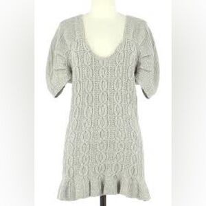 PAUL & JOE GRETAH grey cashmere sweater dress cables